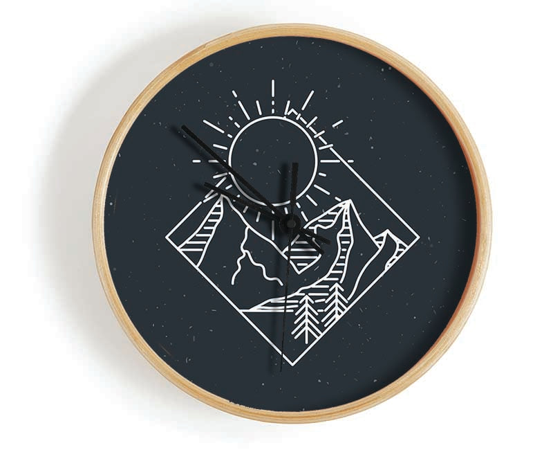 The Mountain Sun Camper Clock - Wallart-Direct UK