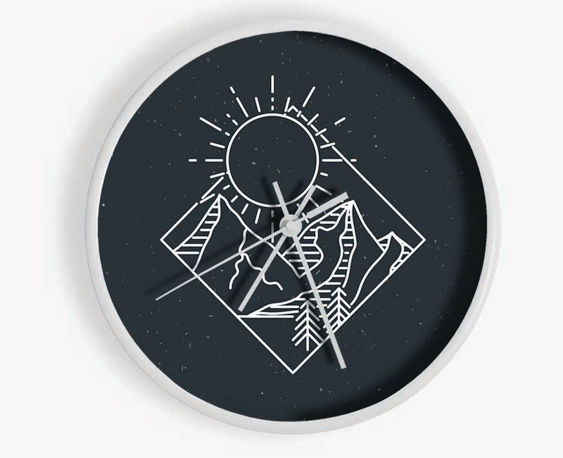 The Mountain Sun Camper Clock - Wallart-Direct UK