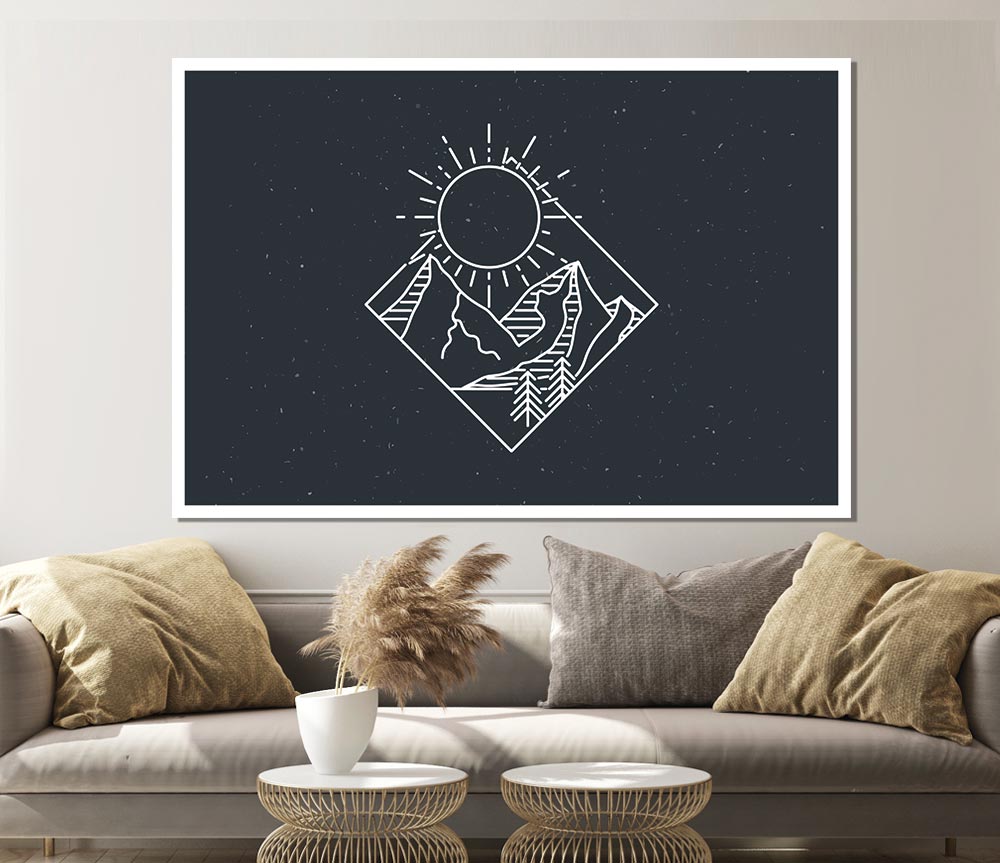 The Mountain Sun Camper Print Poster Wall Art