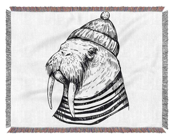 Hipster Walrus Woven Blanket