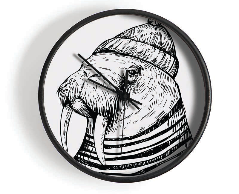 Hipster Walrus Clock - Wallart-Direct UK