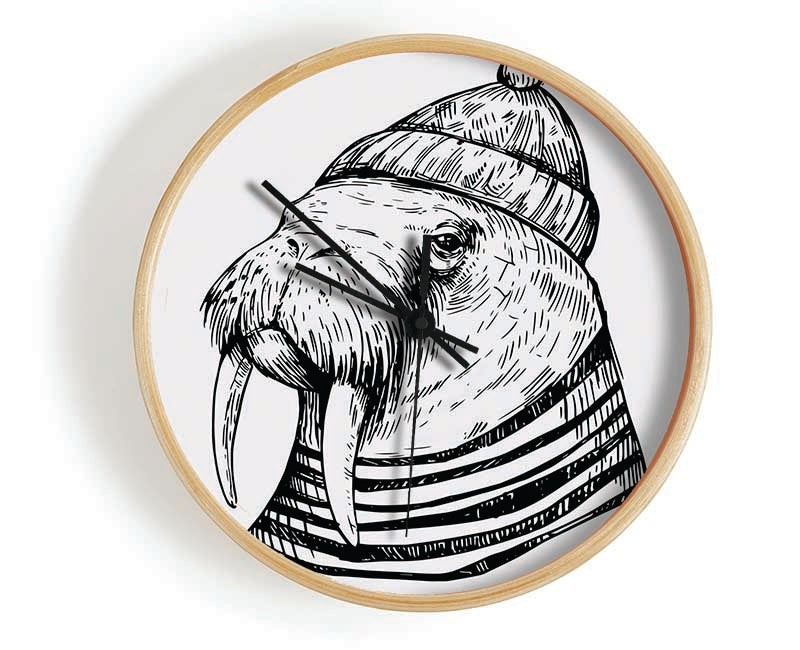 Hipster Walrus Clock - Wallart-Direct UK