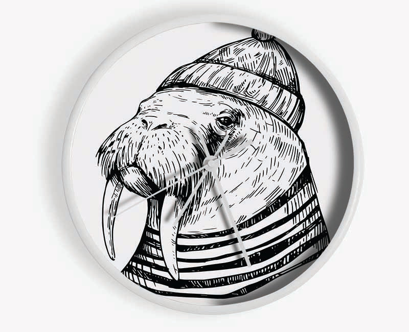 Hipster Walrus Clock - Wallart-Direct UK