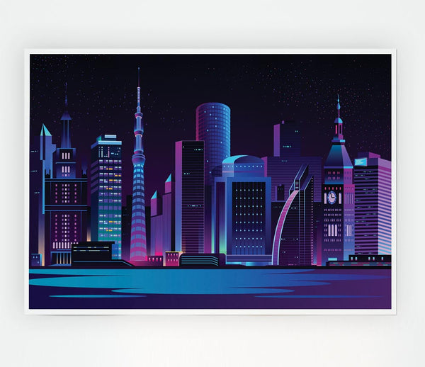 The Futuristic City Print Poster Wall Art