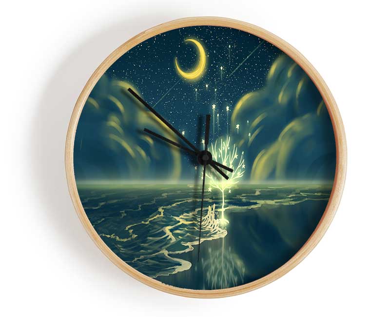 The Crescent Moon Waterline Clock - Wallart-Direct UK