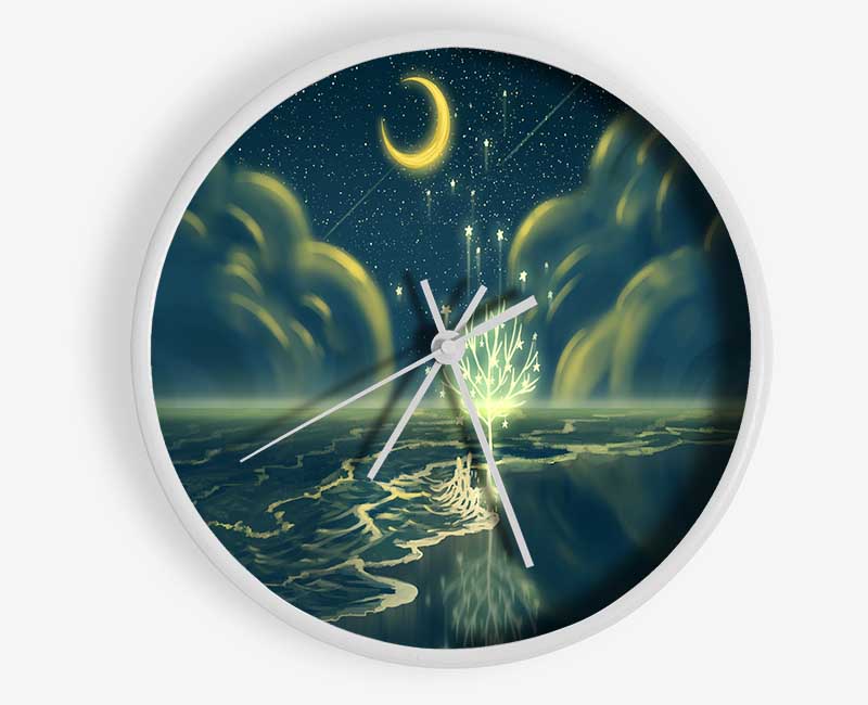 The Crescent Moon Waterline Clock - Wallart-Direct UK