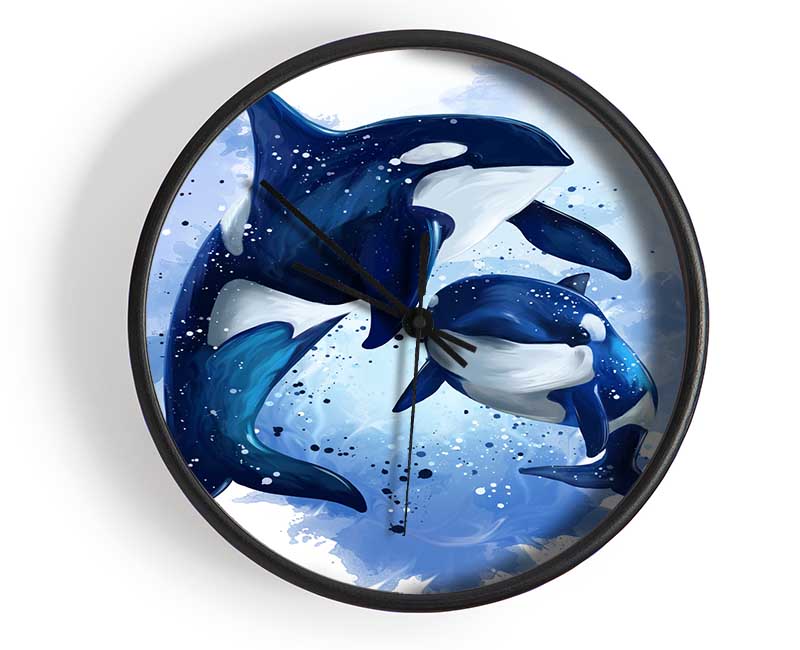 Orca Mother And Baby Clock - Wallart-Direct UK