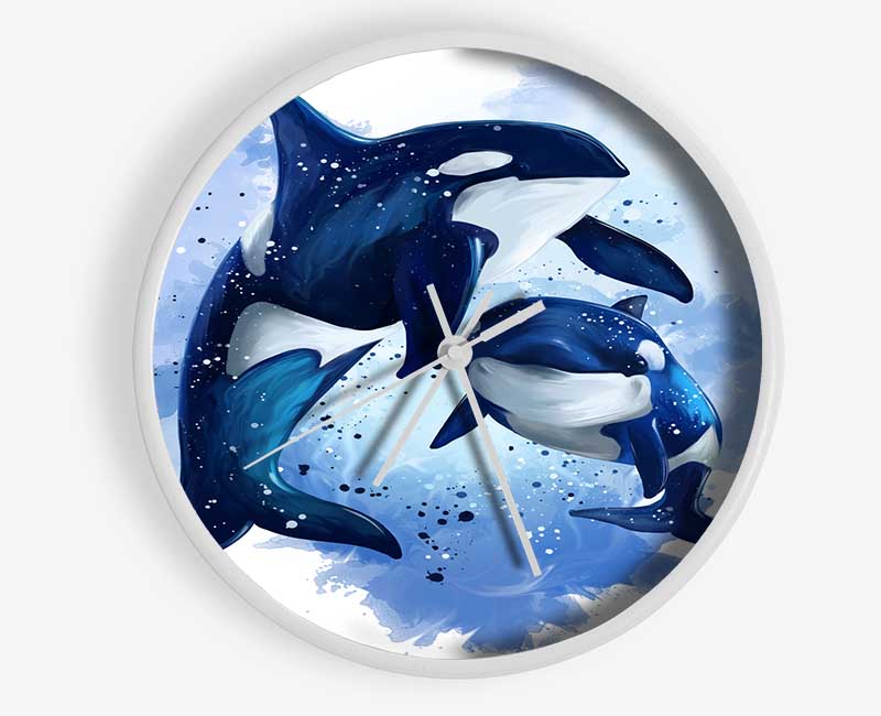 Orca Mother And Baby Clock - Wallart-Direct UK