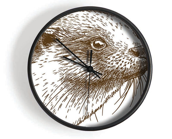 Otter Face Clock - Wallart-Direct UK