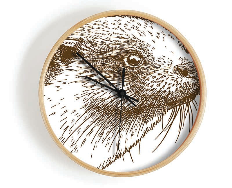 Otter Face Clock - Wallart-Direct UK