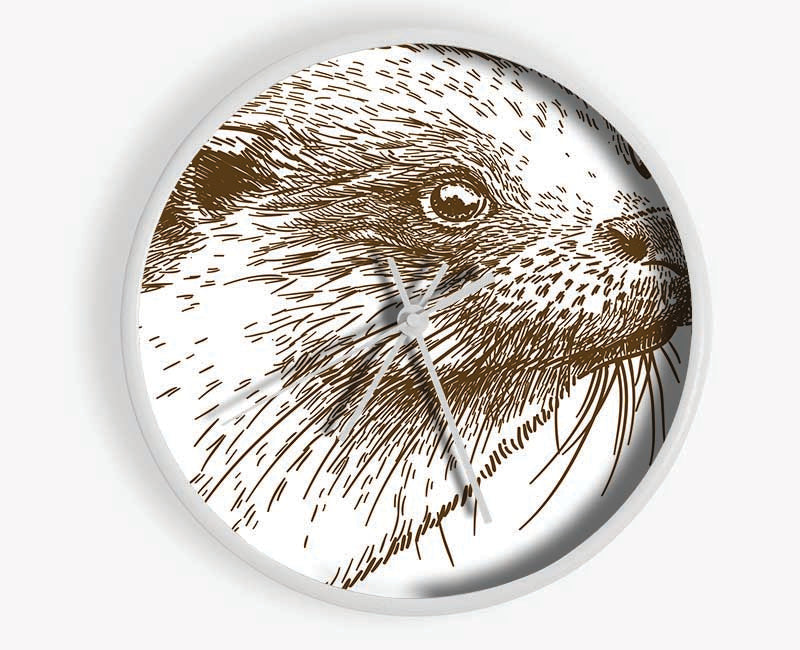 Otter Face Clock - Wallart-Direct UK