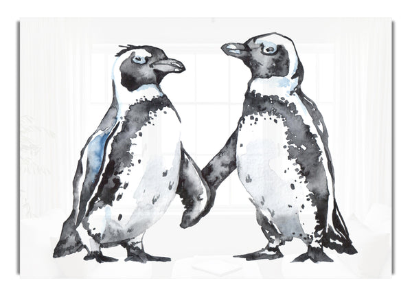 Two Penguins Shaking