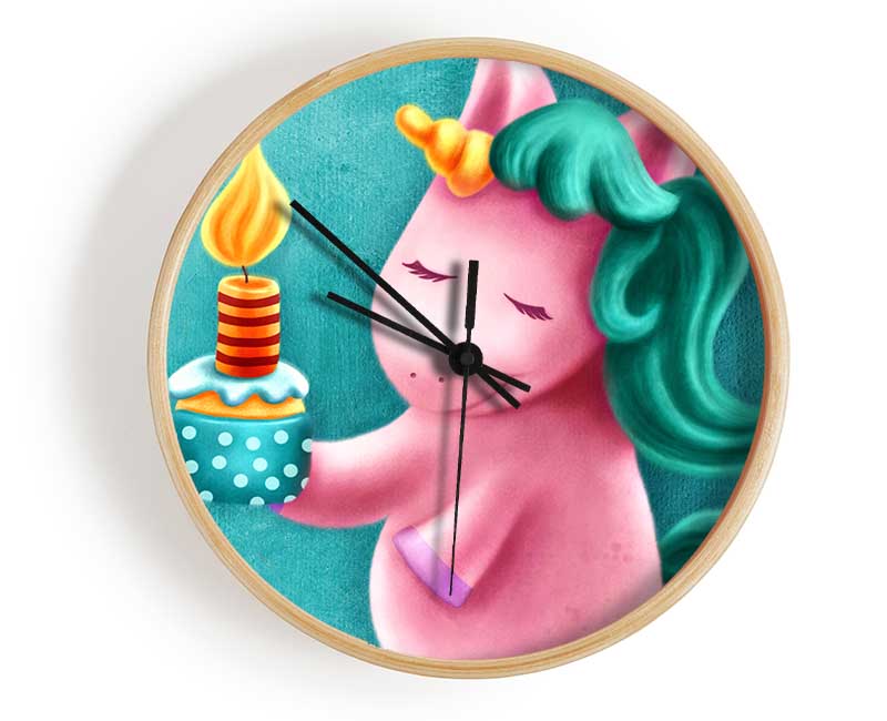 Birthday Cake Unicorn Clock - Wallart-Direct UK