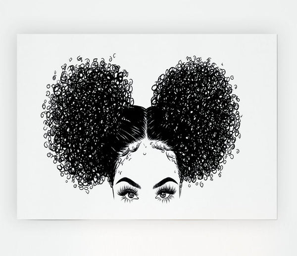 Funk Hair Woman Print Poster Wall Art