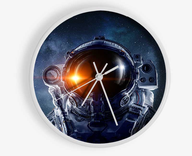 Reflection Of The Sun Spaceman Clock - Wallart-Direct UK