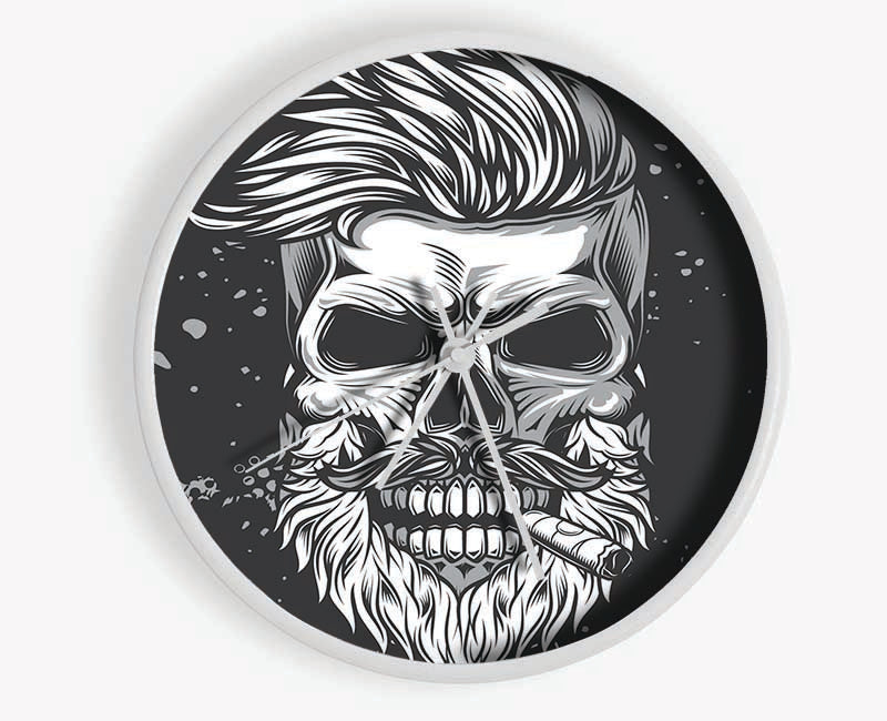 Cigar Smoking Skull Clock - Wallart-Direct UK