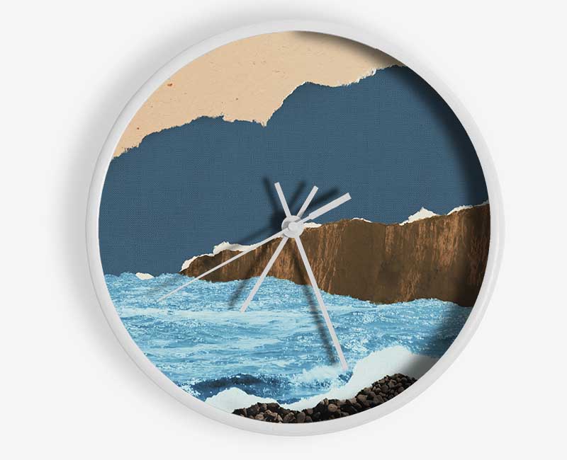 Cut Out Mountain Ocean Clock - Wallart-Direct UK