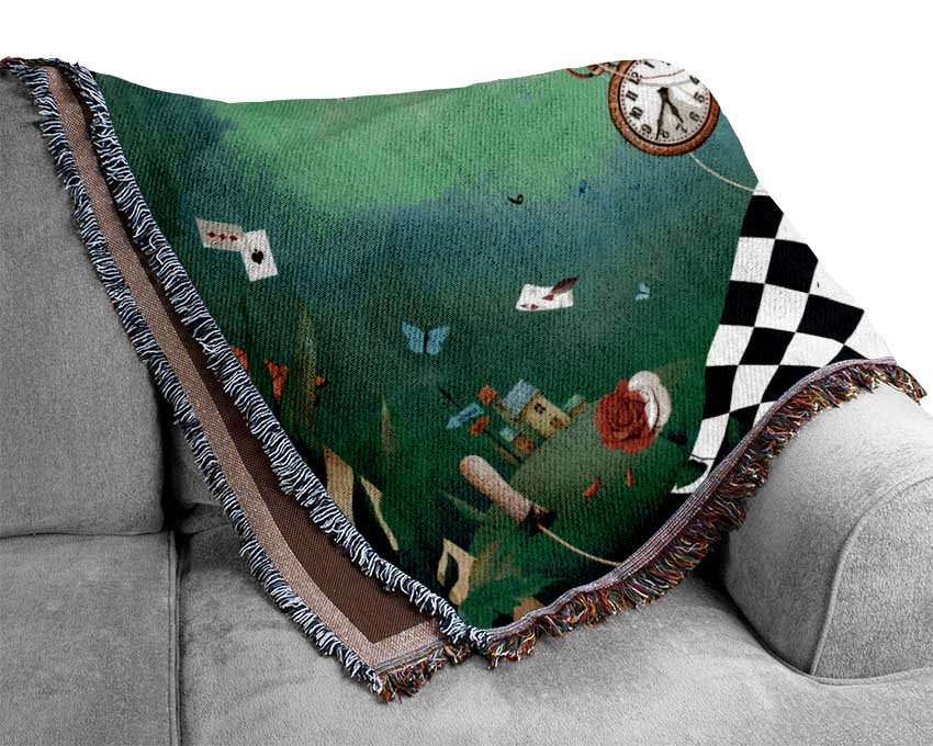 Alice In Wonderland Out Of Time Woven Blanket