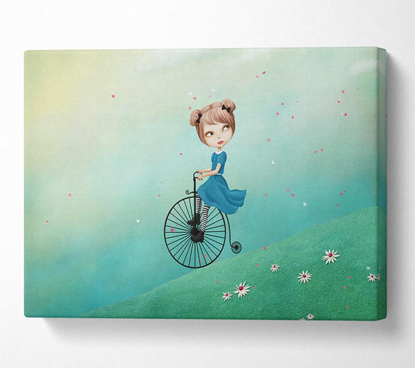 Picture of Alice In Wonderland Penny Farthing Canvas Print Wall Art