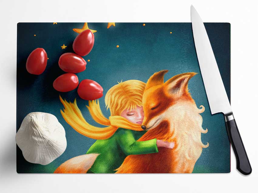 Hugging The Fox Glass Chopping Board