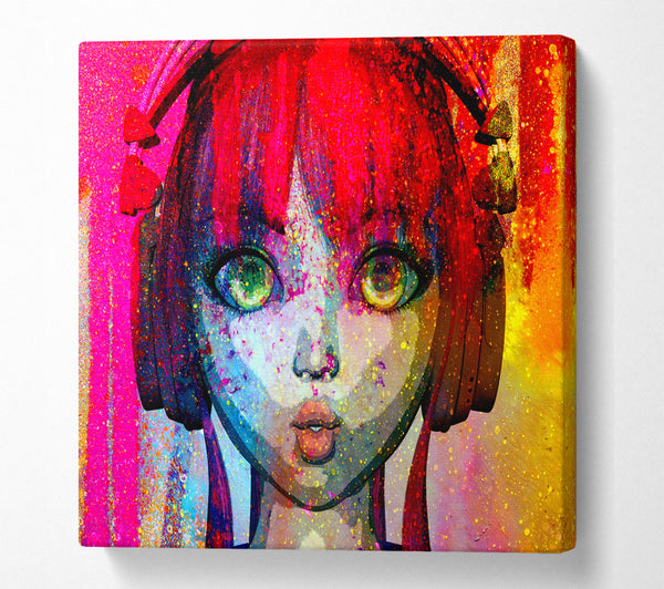 A Square Canvas Print Showing Dj Urban Woman Square Wall Art