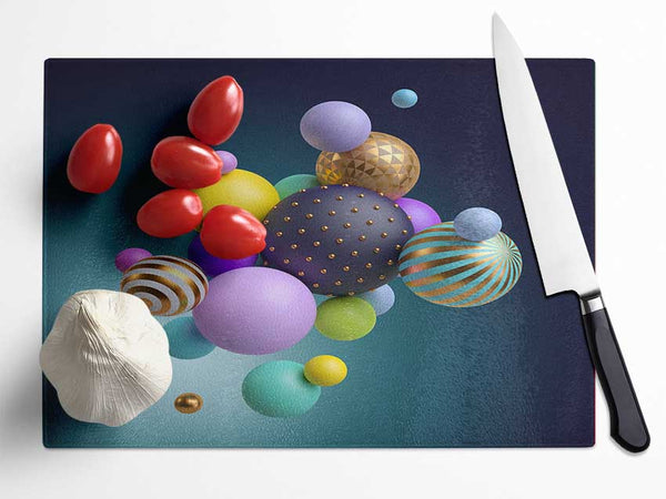 Spheres Of Three Dimensional Abstract Glass Chopping Board