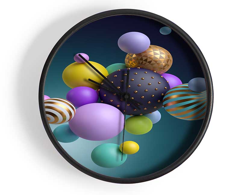 Spheres Of Three Dimensional Abstract Clock - Wallart-Direct UK