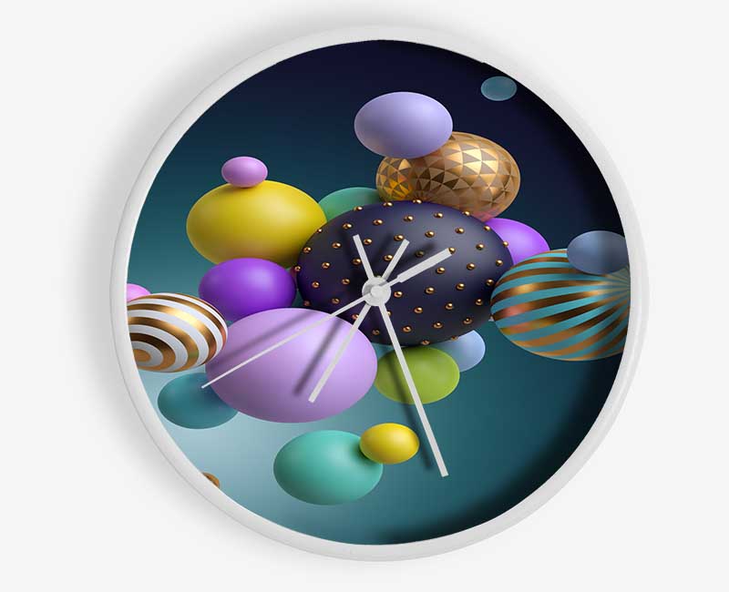 Spheres Of Three Dimensional Abstract Clock - Wallart-Direct UK