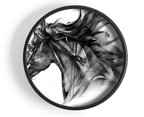 Horse Galloping Head Clock - Wallart-Direct UK