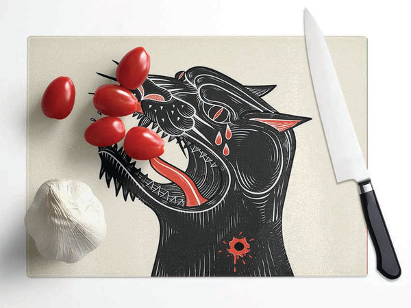 Tattoo Jaguar Glass Chopping Board