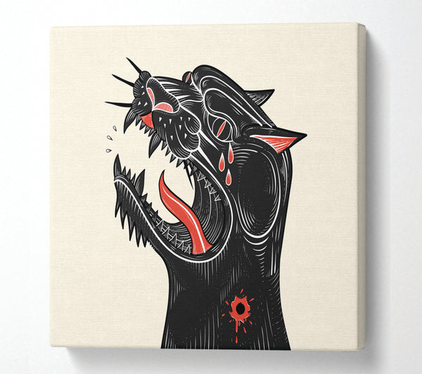 A Square Canvas Print Showing Tattoo Jaguar Square Wall Art