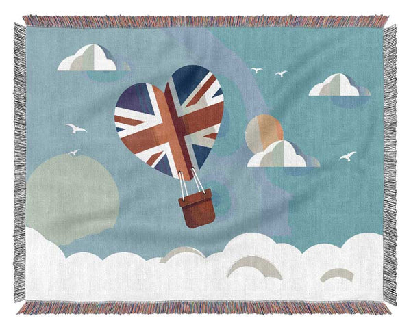 Union Jack Hot Air Balloon Woven Blanket