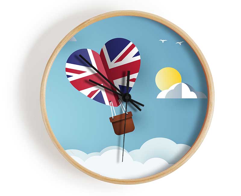 Union Jack Hot Air Balloon Clock - Wallart-Direct UK