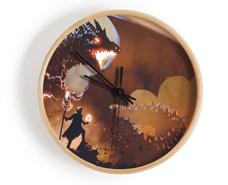 Confronting The Dragon Clock - Wallart-Direct UK