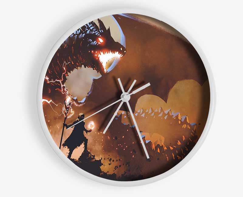 Confronting The Dragon Clock - Wallart-Direct UK