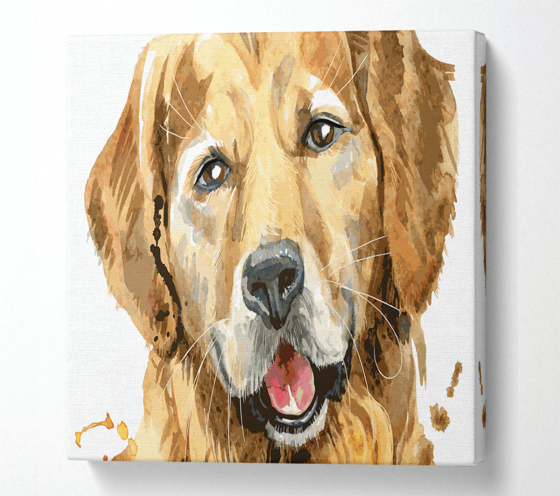 A Square Canvas Print Showing Labrador Happiness Square Wall Art