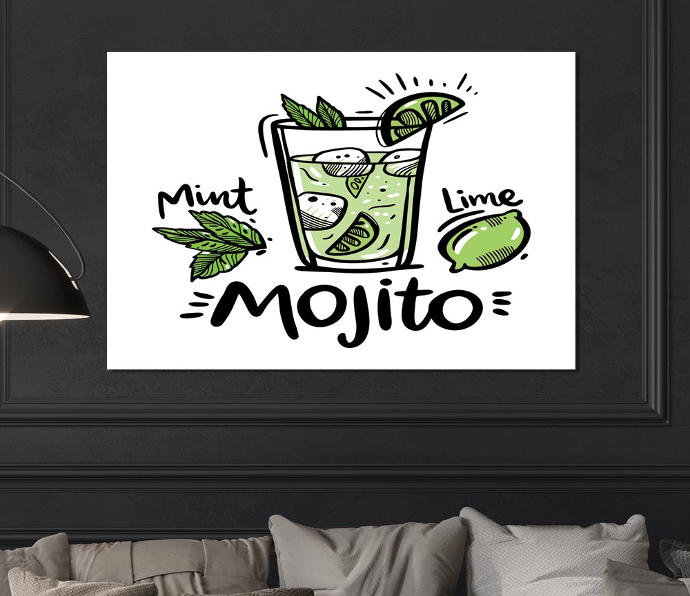 Drinks Mojito Summer Print Poster Wall Art