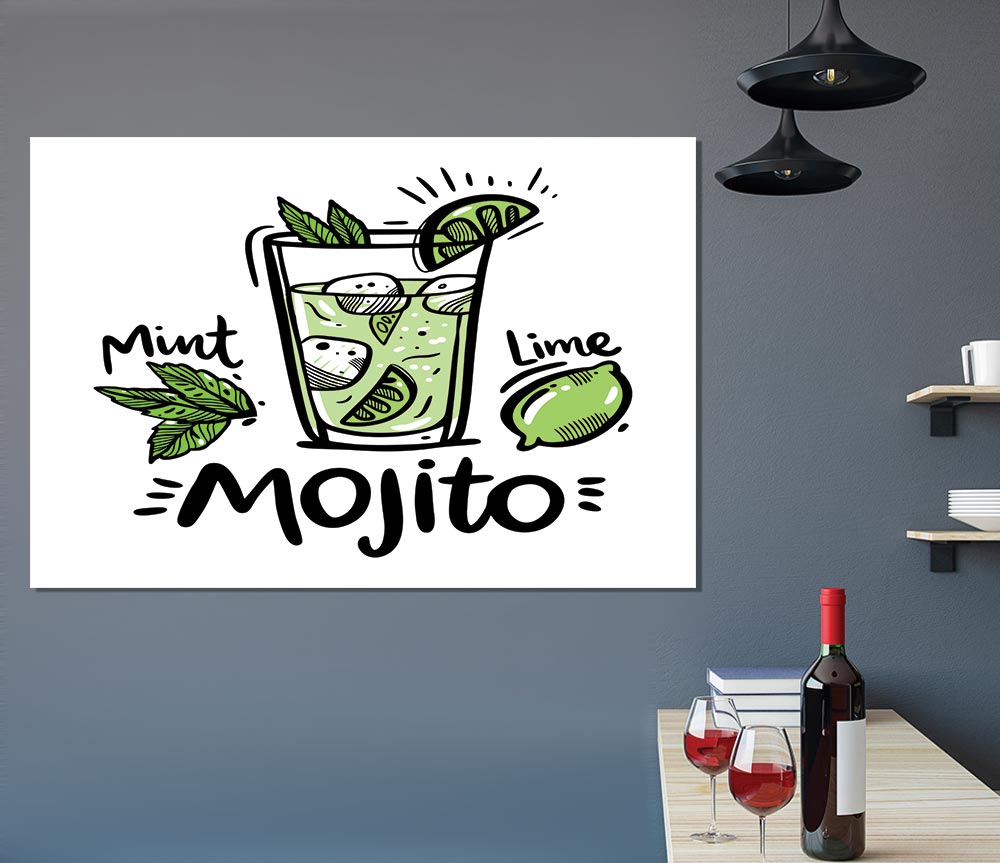 Drinks Mojito Summer Print Poster Wall Art