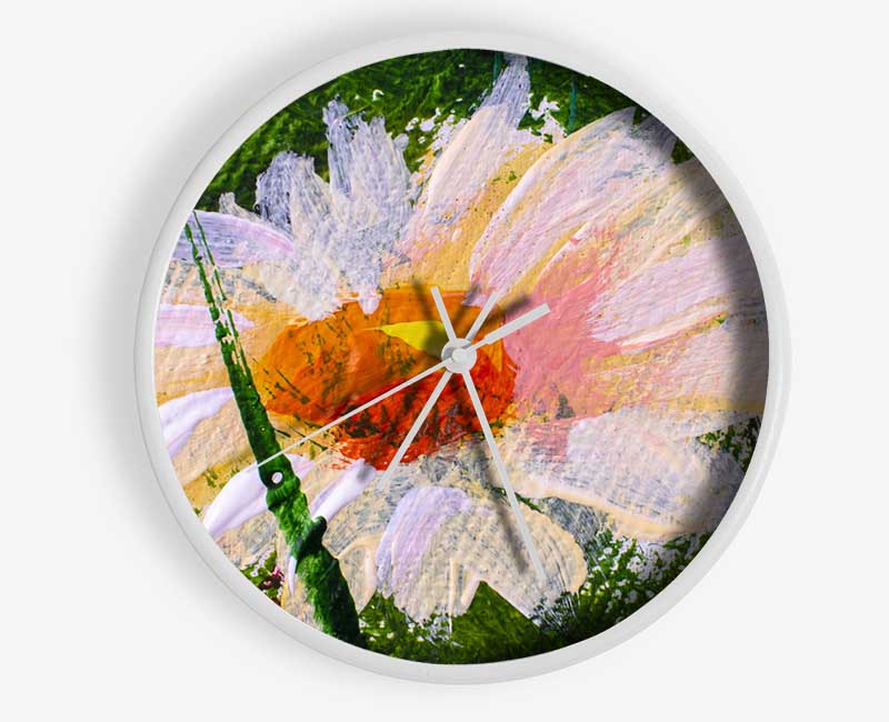 Painted Daisy Clock - Wallart-Direct UK