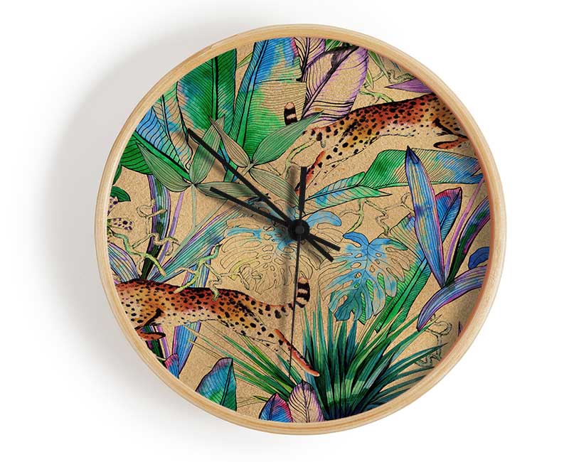 Stunning Leopard Leap Clock - Wallart-Direct UK