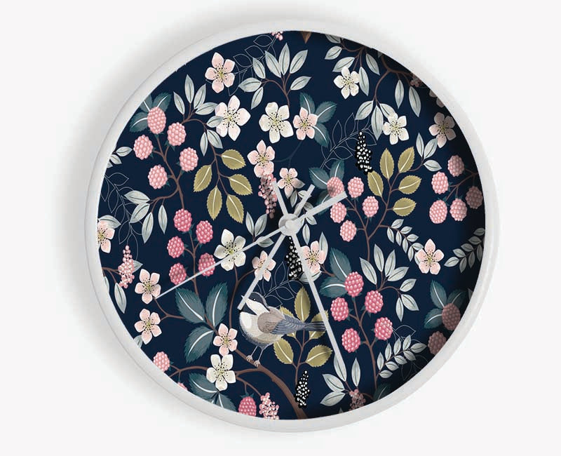 Little Flower Pattern Clock - Wallart-Direct UK