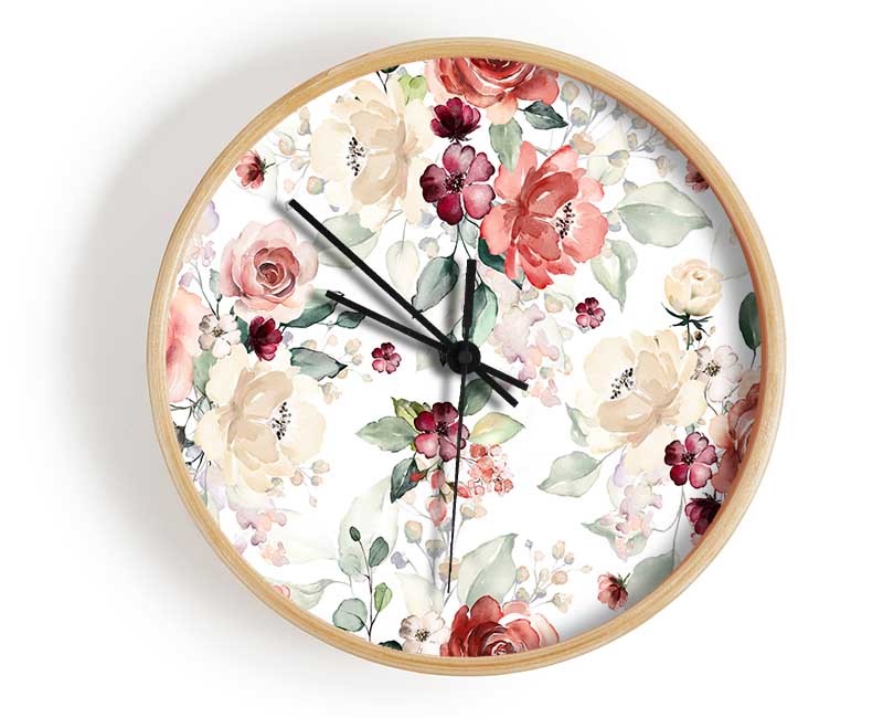 Natural Flowers In Blossom Clock - Wallart-Direct UK