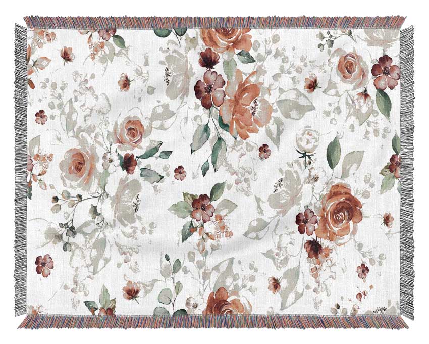 Natural Flowers In Blossom Woven Blanket