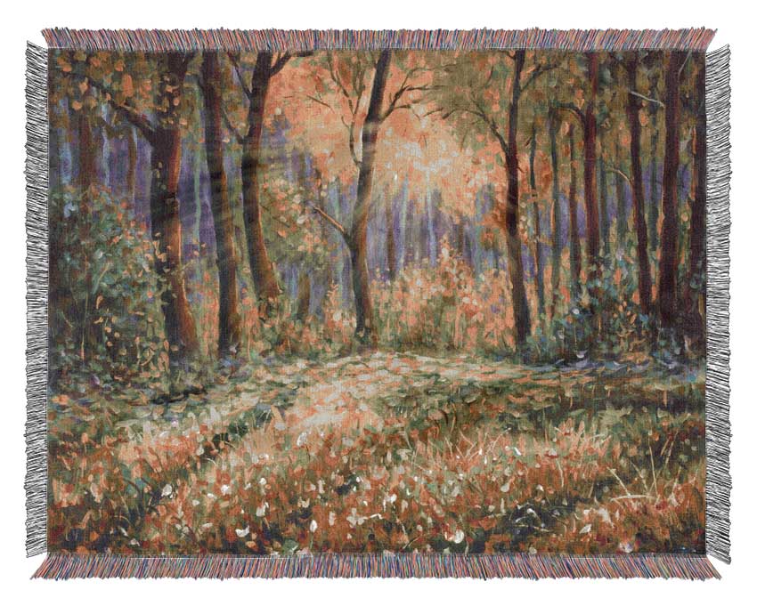 Sunshine Through The Woodlands Woven Blanket