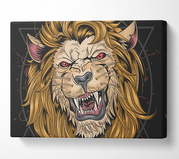 Picture of Fearsome Lion Angry Canvas Print Wall Art