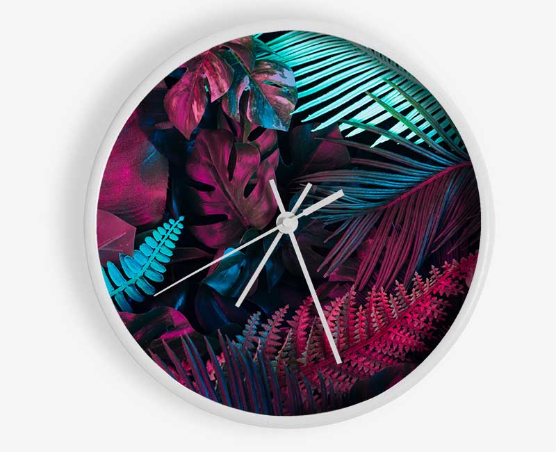 Fluorescent Palm Life Clock - Wallart-Direct UK