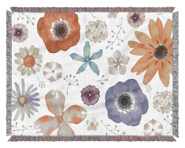 Aerial View Flowers Woven Blanket