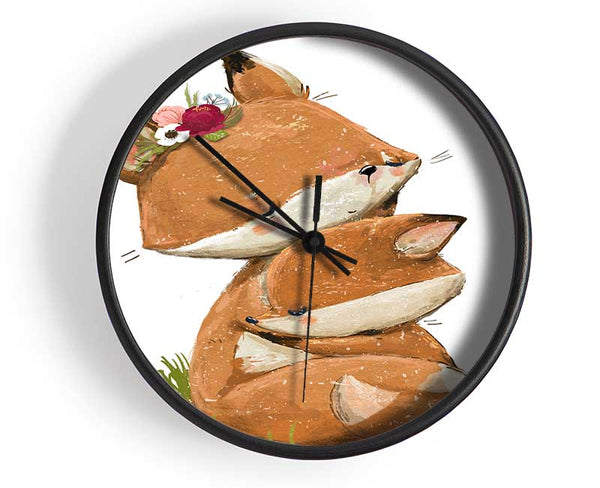 Fox Family Cuddle Clock - Wallart-Direct UK