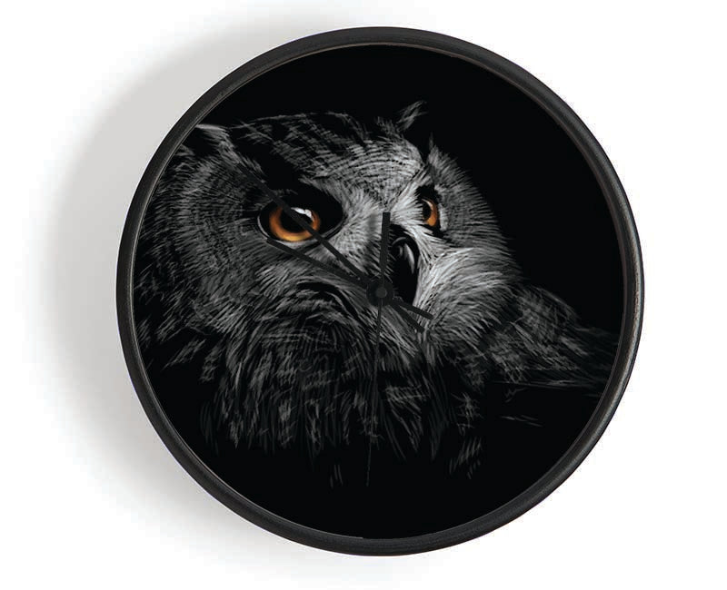 Owl In The Dark Of Night Clock - Wallart-Direct UK