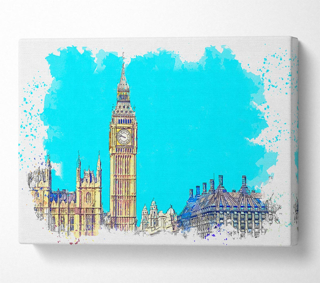 Picture of London Big Ben Splatter Canvas Print Wall Art